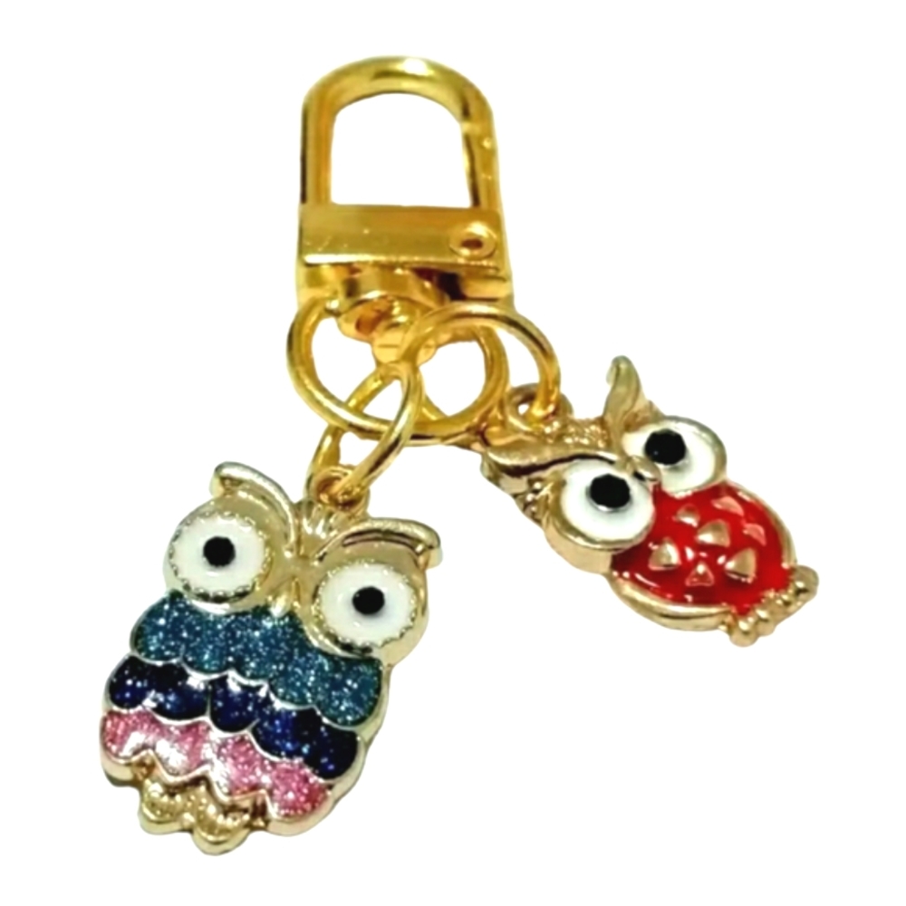 NEW Owls Colorful Keychain Key Ring Bag Charm